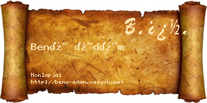 Benő Ádám névjegykártya
